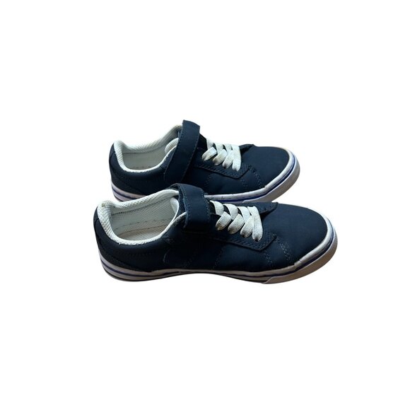 Place Size 13 Kids Navy Blue Low-Top Sneakers  Snap Strap Lace-Up Closure - Picture 3 of 8